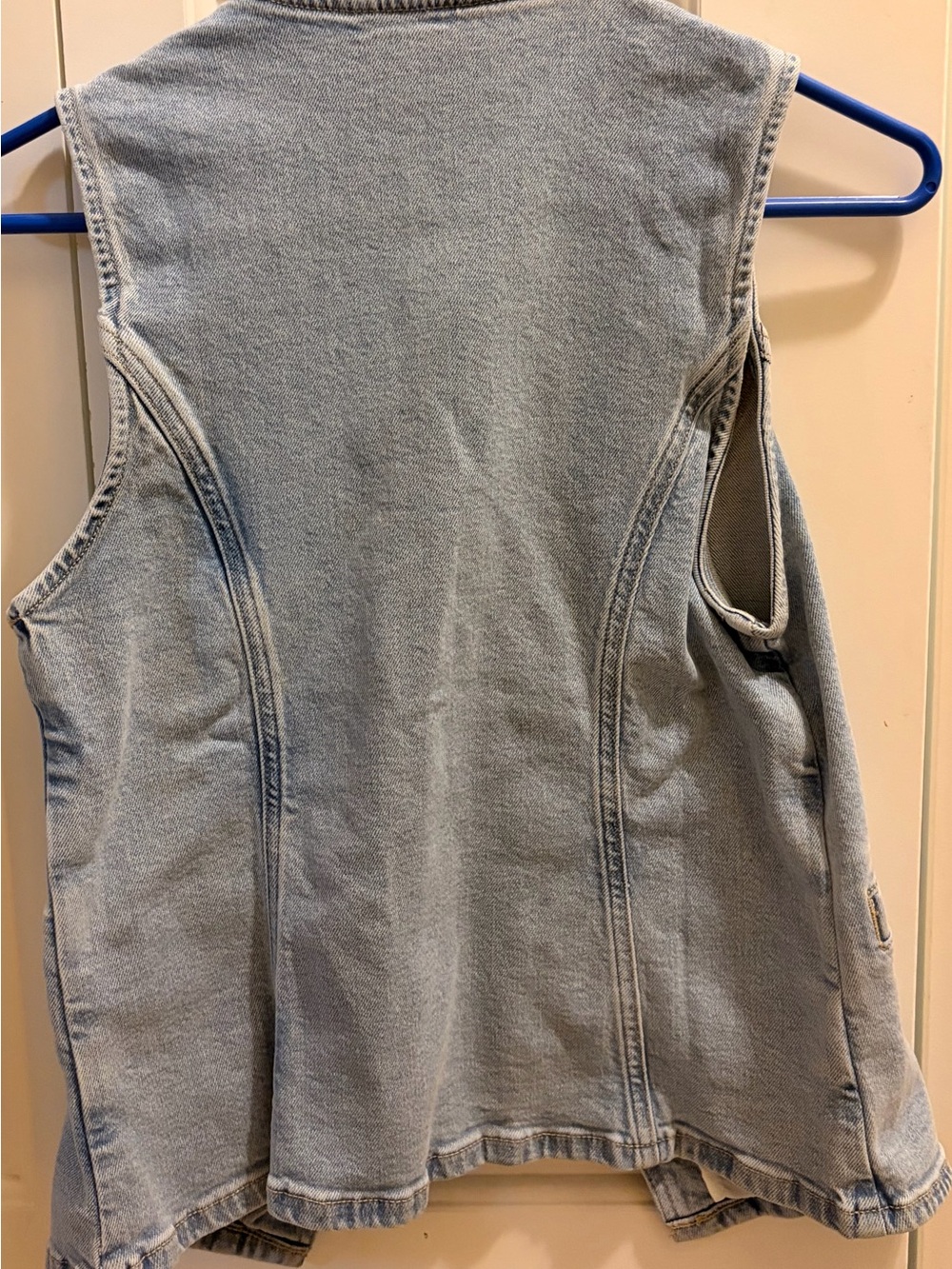 🌵AE American Eagle Outfitters Crew Neck Button-Up Denim Vest - Picture 5 of 7